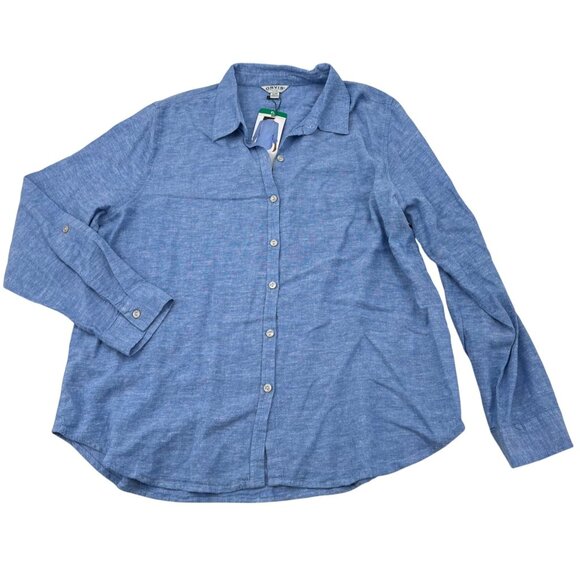 Orvis XL Light Blue Long Sleeve Linen Blend Button-Up Shirt NWT - Picture 1 of 9